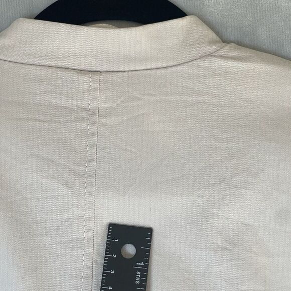 Free People Jacket Womens Size Small Beige Ruffles Romantic Military Boho Peplum - Picture 6 of 13